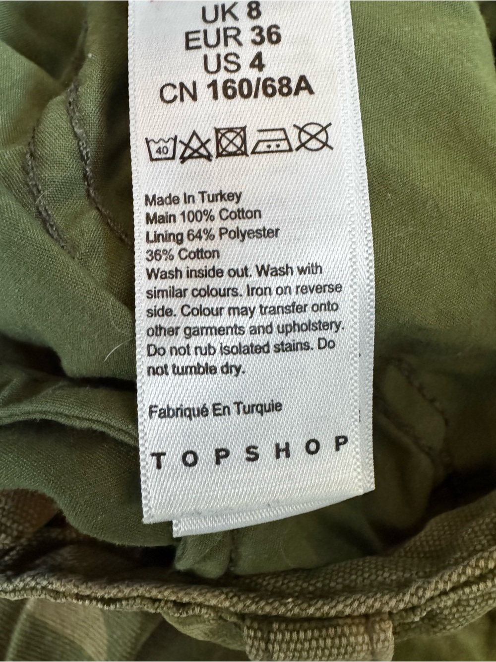 Topshop Olive Camo Straight-Leg Cargo Jeans - Picture 6 of 12